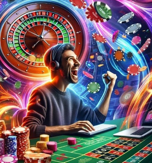 Ilustrasi meja permainan live casino dalam platform tiktaktogel